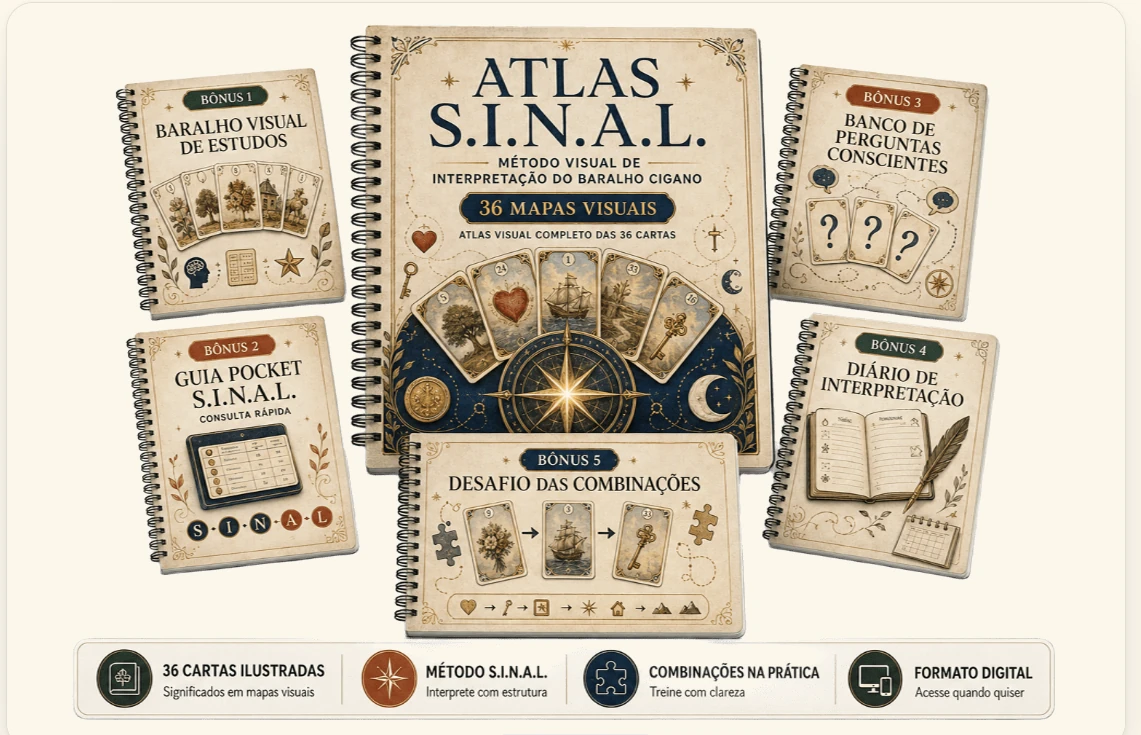 Atlas S.I.N.A.L. com páginas internas de mapas visuais, cartas de estudo e versão para celular